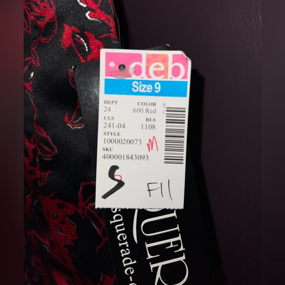 Masquerade - Strapless Red Floral Formal/Cocktail Dress  w/ Tulle Skirt - NWT - Picture 9 of 10